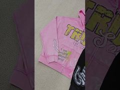 कस्टम DTG स्क्रीन प्रिंटिंग बॉक्सी हेवीवेट ज़िपर जैकेट कॉटन डिस्ट्रेस्ड राइनस्टोन ज़िप अप पुरुष H